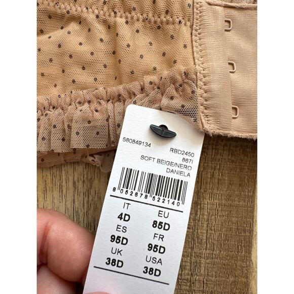 NWT Women's Intimissimi Daniela Little Pleasures Polka Dot in Beige size 38D - Picture 4 of 5